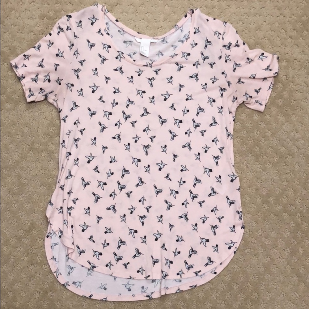 Pink hummingbird shirt